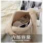 Simple Design Women's Soft Plush Hobo Shoulder Bag | Winter Furry Ladies Clutch Purse & Handbag (Fashion Female Underarm Bag)