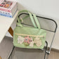 Y2K Ulzzang Ita Bag for Women | Trendy Polka Dot Canvas Shoulder & Underarm Tote (Transparent Pocket, Youth Fashion)