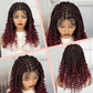 Knotless Box Boho Braided Wig with Curly Ends | Short Bob Style | Full Lace Synthetic Wig for Black Women