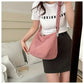 Women's Corduroy Shoulder Bag | Casual Striped Large Capacity Tote with Zipper (Cute Hat Patch, Everyday Use)