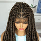 Burgundy Knotless Twist Dreadlocks Lace Front Wig | Crochet Braids | Full Lace | Black Women