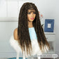 Burgundy Knotless Twist Dreadlocks Lace Front Wig | Crochet Braids | Full Lace | Black Women