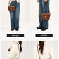 Women's Bag Luxury Brand | New Fashion Shoulder & Crossbody Square Bags (Designer Split Leather Tote Handbag with Lock)