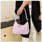 Canvas Wrinkle Bag for Women | Shoulder Bags & Pleated Bubbles Handbags (Padded Casual Underarm Quilted Tote Cloud Bag Purse)