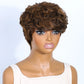 Rebecca P1B/30 Brown Pixie Cut Wig | Curly Side Part Brazilian Human Hair