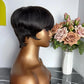 Short Pixie Cut Wig Human Hair | Machine Made Wig with Bangs | Brazilian Remy Hair | Pixie Wig for Black Women