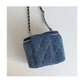 Mini Denim Crossbody Bags for Women | Lingge Chains Shoulder Bag & Fashion Brands Box Bag (Lipstick Coins Purses & Handbags)