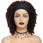 Soft Faux Locs Headband Wig - 6 Inch Ombre Dreadlock Wig for Black Women - Curly Braided Synthetic Wig with Headband - 1B, Burgundy, 27, 30, 613 Options