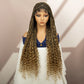 Boho Box Braided Wig with Curly Hair | Goddess Locs Accents | Full Lace Brown Braids Wig | Bohemian Box Braid Wig