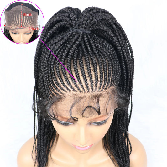 Kima Cornrow & Bantu Knot Braided Wig | Stitch Braids | Full Lace | Heat-Resistant Synthetic Hair
