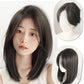 Women's Long Hair Lace Eight-Word Bangs Collarbone Length Wig | Artificial Full Real Human Hair Seamless Full-Head Wig