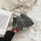 Luxury Women's Horseshoe Bucket Bag | New High Quality PU Leather One Shoulder Handbag (Exquisite Rivet & Chain Design)