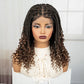 Knotless Box Boho Braided Wig with Curly Ends | Short Bob Style | Full Lace Synthetic Wig for Black Women