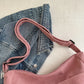 Women's Corduroy Shoulder Bag | Casual Striped Large Capacity Tote with Zipper (Cute Hat Patch, Everyday Use)
