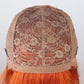 Rebecca Orange Blonde & 99J Red Straight Bob Wig with Bangs | Human Hair Machine Made