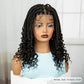 Burgundy Boho Knotless Braids Bob Wig with Curly Ends | Full Lace