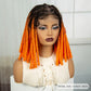 Orange Knotless Faux Locs Braided Wig | Full Lace | Baby Hair