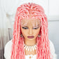 Red Box Braids Full Lace Wig | 36 Inches | Crochet Braids | Knotless | Kanekalon