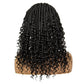 Short Boho Knotless Braids Bob Wig with Curly Ends | Full Lace