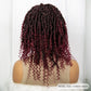 1B/27 Short Passion Twist Lace Front Wig | Knotless Braids | Baby Hair | Synthetic Twist Spring Wig