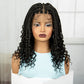 Burgundy Boho Knotless Braids Bob Wig with Curly Ends | Full Lace