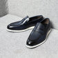 Classy Men's Genuine Cow Leather Penny Loafers | Blue & Black Casual Business Flats (Breathable)