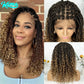 Short Bohemian Box Braids Wig | Full Lace | Curly Ends | Baby Hair | Synthetic Boho Wig