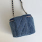 Mini Denim Crossbody Bags for Women | Lingge Chains Shoulder Bag & Fashion Brands Box Bag (Lipstick Coins Purses & Handbags)