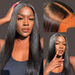 13x6 Lace Frontal Human Hair Wig | Straight Brazilian Remy Hair | Natural Black | 150%/180% Density | Pre-Plucked