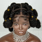 Handmade Bantu Knots Braided Wig | Short Knotless Braids | Full Lace Wig with Baby Hair | Synthetic Braiding Wig for Black Women