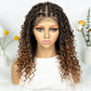 Short Bohemian Box Braids Wig | Full Lace | Curly Ends | Baby Hair | Synthetic Boho Wig