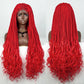 36" Water Wave Braided Wig | Lace Front | Baby Hair | Long Braids