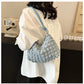 Canvas Wrinkle Bag for Women | Shoulder Bags & Pleated Bubbles Handbags (Padded Casual Underarm Quilted Tote Cloud Bag Purse)