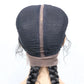 Handmade Double Dutch Cornrow Braided Wig | Natural Black Lace Front | Baby Hair | Kanekalon Synthetic Wig for Women