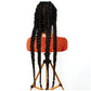 Long Cornrow Braided Lace Front Wig | Glueless Box Braids | Transparent Lace | Black Synthetic Wig