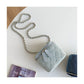 Mini Denim Crossbody Bags for Women | Lingge Chains Shoulder Bag & Fashion Brands Box Bag (Lipstick Coins Purses & Handbags)