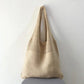 New Trend Women's Crochet Handbag | Retro Knitted Braid Solid Color Hollow Top-Handle Tote Bag (Black Khaki Shopper)