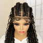 Boho Cornrow & Knotless Box Braids Wig | Full Lace | Kanekalon Hair | Women's Braided Wig