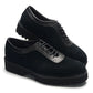 Designer Luxury Platform Oxfords for Men | Cow Suede Genuine Leather Black & Blue Casual Shoe (Height Increasing)