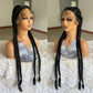 32 Inch Senegalese Twist Lace Front Wig | 4 Twist Cornrow | With Baby Hair | Synthetic Crochet Braids