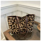 Winter Fashion Leopard Print Plush Women's Bags | Versatile Casual Trendy Premium Texture Large Capacity Shoulder Handbag