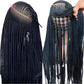 36" Blonde Cornrow Box Braided Wig | 613 Synthetic | Full Lace Front | Side Part | For Women
