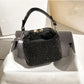 Luxury Designer Brand Silver Clutch Purse | Women's Evening Banquet Bag & Crystal Rhinestone Shoulder Bag (Fashion Handbags)