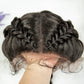13x4 Lace Front Braided Wig | Kinky Curly Ends | Synthetic Africa Wig with Baby Hair for Black Women