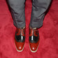 Italy Men's Wingtip Derby Shoes | Classic Modern Color Block Oxfords (Height Increasing, Genuine Leather)