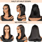 Pre-Braided Half Up Half Down & Ponytail Wig | 13x4 Lace Frontal | Pre-Plucked & Pre-Cut | Ready-to-Go Synthetic Braided Wig