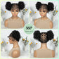HD Full Lace Cornrow & Box Braid Wig with Double Buns | Transparent Lace Synthetic Hair for Black Women & Girls