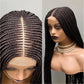 Ready-to-Ship 28" Center Part Box Braids Wig | 13x4 Lace Front | Middle Part | Kanekalon