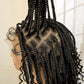 14" Burgundy Box Braids Wig | Full Lace | Kanekalon Fiber | Boho Braids | For Women