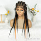 Knotless Box Braids Full Lace Wig | Cornrow Accents | Baby Hair | Synthetic Braided Wig